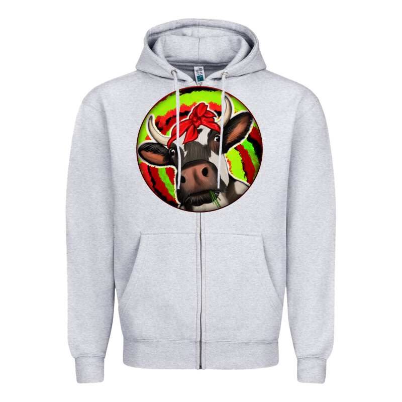 Christmas Cow Zipper Hoodie by Jasminsmagicworld | Teevron