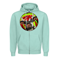 Seafoam Christmas Cow Zipper Hoodie - Jasminsmagicworld