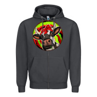 Smoke Christmas Cow Zipper Hoodie - Jasminsmagicworld