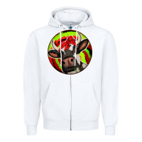White Christmas Cow Zipper Hoodie - Jasminsmagicworld