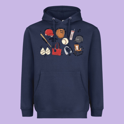 Baseball Mom Heavyweight Hoodie Designed By Maliassmallbusiness