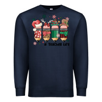 Navy teacher christmas Premium Sweatshirt - MaliasSmallBusiness