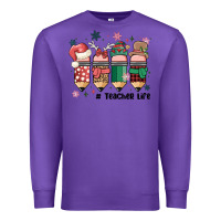Purple teacher christmas Premium Sweatshirt - MaliasSmallBusiness