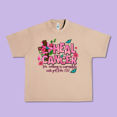 Heal Cancer Urban Heavy Tee Designed By Adodesignshop