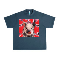 Midnight Navy valentine's day glitter hearts pig Urban Heavy Tee - BarkalooDesign
