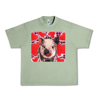 Valentine's Day Glitter Hearts Pig Urban Heavy Tee | Teevron