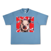 Pebble Blue valentine's day glitter hearts pig Urban Heavy Tee - BarkalooDesign