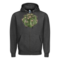 Charcoal Heather eagle claws cactus Zipper Hoodie - LillyAllenDesigns