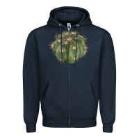 Navy eagle claws cactus Zipper Hoodie - LillyAllenDesigns
