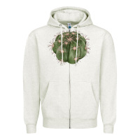 Oatmeal Heather eagle claws cactus Zipper Hoodie - LillyAllenDesigns
