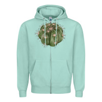 Seafoam eagle claws cactus Zipper Hoodie - LillyAllenDesigns