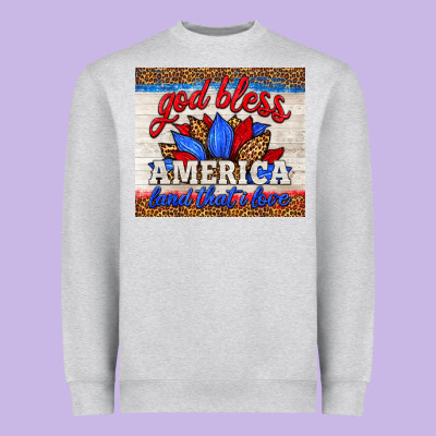 God Bless America Land That I Love Heavyweight Sweatshirt Designed By Hra Design Shop