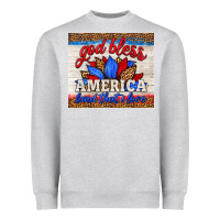 Heather Grey god bless america land that i love Heavyweight Sweatshirt - HRA Design Shop
