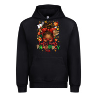 Santas Favorite Pharmacy Tech Afro Messy Bun Urban Hoodie | Teevron