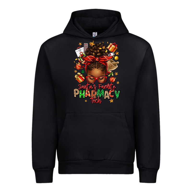 Santas Favorite Pharmacy Tech Afro Messy Bun Urban Hoodie by texasbilliewilder | Teevron