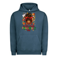 Pigment Midnight Navy santas favorite pharmacy tech afro messy bun Urban Hoodie - texasbilliewilder