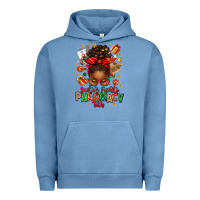 Pigment Pebble Blue santas favorite pharmacy tech afro messy bun Urban Hoodie - texasbilliewilder