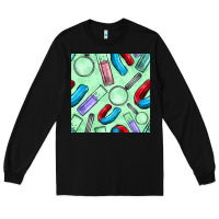 Black sciences seamless pattern Long Sleeve Tee - BundleAndBundleShop
