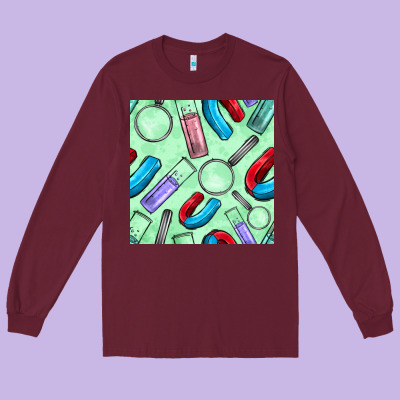 Sciences Seamless Pattern Long Sleeve Tee Designed By Bundleandbundleshop