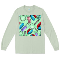 Matcha sciences seamless pattern Long Sleeve Tee - BundleAndBundleShop