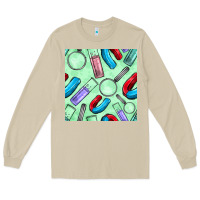 Mushroom sciences seamless pattern Long Sleeve Tee - BundleAndBundleShop