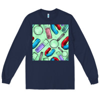 Navy sciences seamless pattern Long Sleeve Tee - BundleAndBundleShop