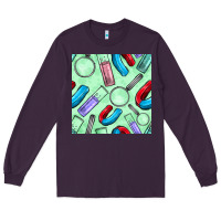 Plum sciences seamless pattern Long Sleeve Tee - BundleAndBundleShop