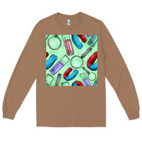 Toasted Coconut sciences seamless pattern Long Sleeve Tee - BundleAndBundleShop