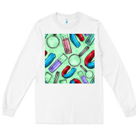 White sciences seamless pattern Long Sleeve Tee - BundleAndBundleShop