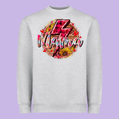 Mama Lighting Bolt Heavyweight Sweatshirt Designed By Racoondesign