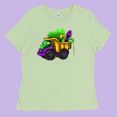 Loads Of Mardi Gras Truck Ladies Tee Designed By Adodesignshop