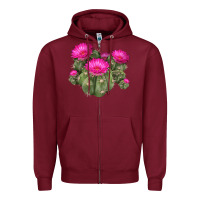 Burgundy eagle claws cacti Zipper Hoodie - LillyAllenDesigns