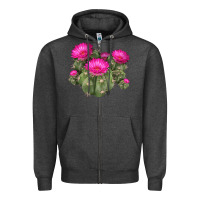 Charcoal Heather eagle claws cacti Zipper Hoodie - LillyAllenDesigns
