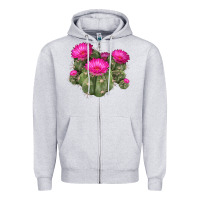 Heather Grey eagle claws cacti Zipper Hoodie - LillyAllenDesigns