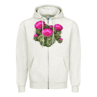 Oatmeal Heather eagle claws cacti Zipper Hoodie - LillyAllenDesigns