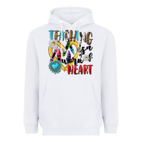 White teaching is a work of heart Heavyweight Hoodie - NancyCooperArtShop
