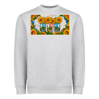 Heather Grey american mason jar sunflower license plate Heavyweight Sweatshirt - HRA Design Shop
