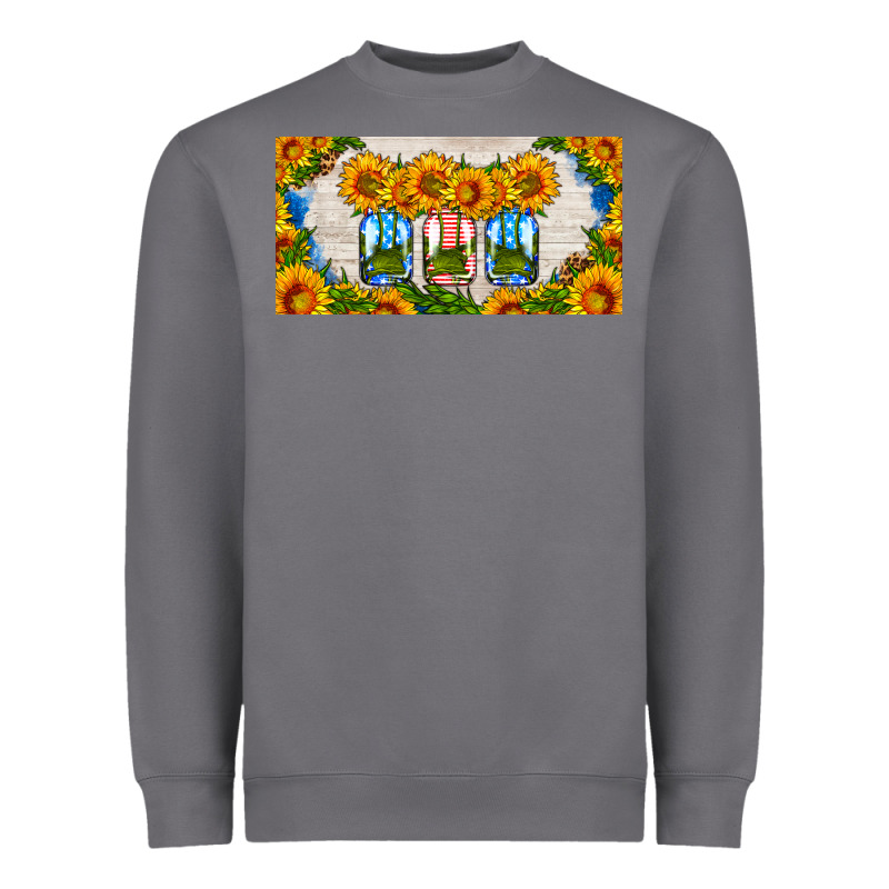 American Mason Jar Sunflower License Plate Heavyweight Sweatshirt by HRA Design Shop | Teevron