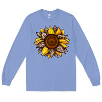 Colony Blue sunflower leopard Long Sleeve Tee - JahusDesignShop