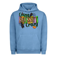 Pigment Pebble Blue Going bat shit crazy Urban Hoodie - NancyCooperArtShop