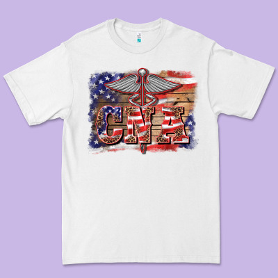 Patriotic Nurse Certified Nurse  Assistant Medilcal Symbol  Background Premium Tee Designed By Barkaloodesign