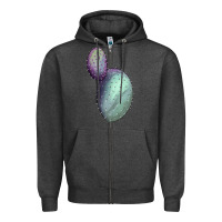 Charcoal Heather opunthia santa rita cactus Zipper Hoodie - LillyAllenDesigns