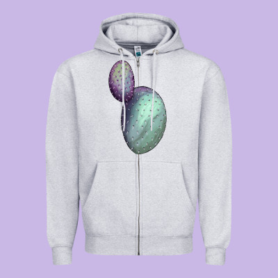 Opunthia Santa Rita Cactus Zipper Hoodie Designed By Lillyallendesigns