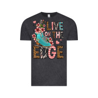 Vintage Black live on the edge ice skating Vintage Tee - FaDigitalArtStudio