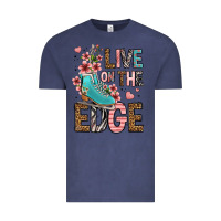 Vintage Denim live on the edge ice skating Vintage Tee - FaDigitalArtStudio