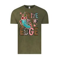Vintage Olive live on the edge ice skating Vintage Tee - FaDigitalArtStudio