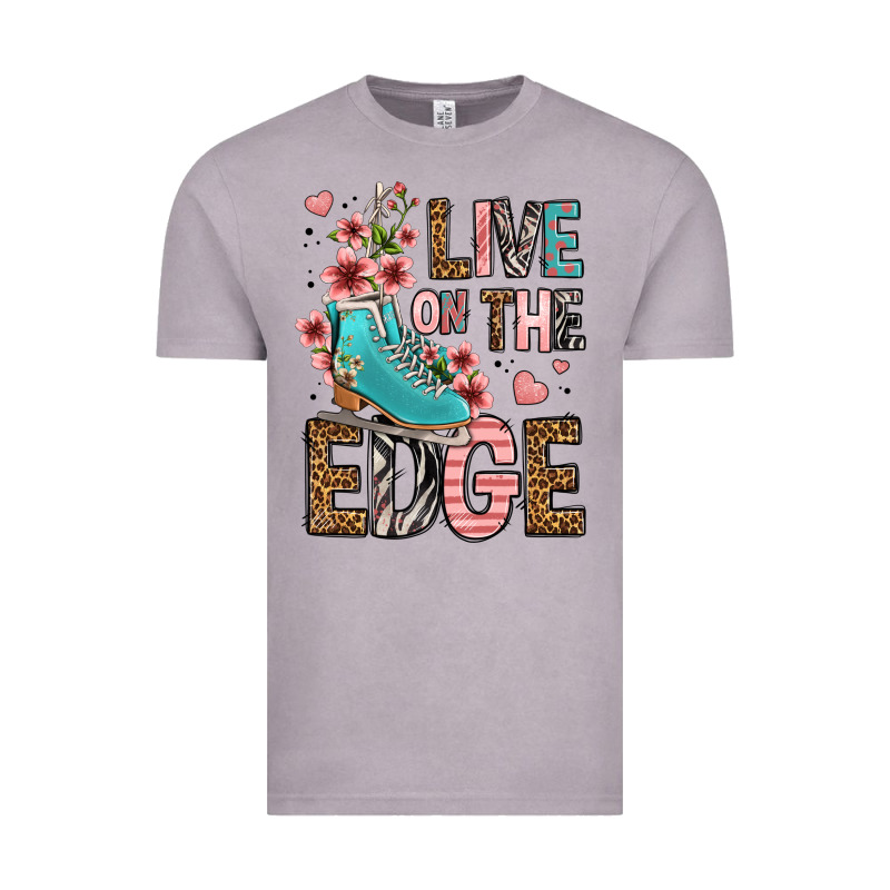 Live On The Edge Ice Skating Vintage Tee by FaDigitalArtStudio | Teevron