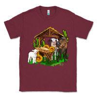 Burgundy jesus holy night cows and sunflowers Classic Tee - AdoDesignShop