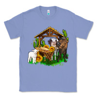 Colony Blue jesus holy night cows and sunflowers Classic Tee - AdoDesignShop