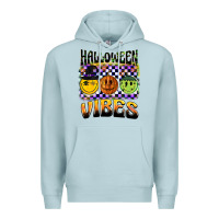 Blue Mist halloween vibes smiley face Premium Hoodie - BarkalooDesign